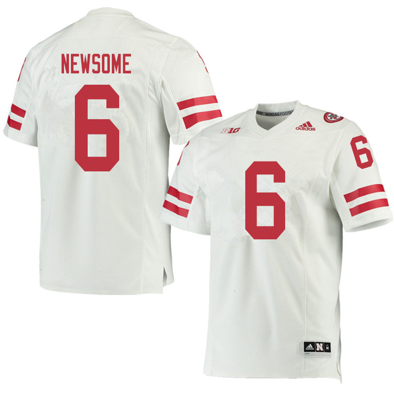 Men #6 Quinton Newsome Nebraska Cornhuskers College Football Jerseys Sale-White
